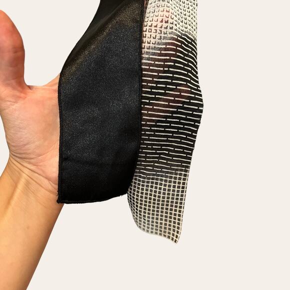 For the Republic Black White Gray Fringe Skirt Size 8P - Picture 4 of 6